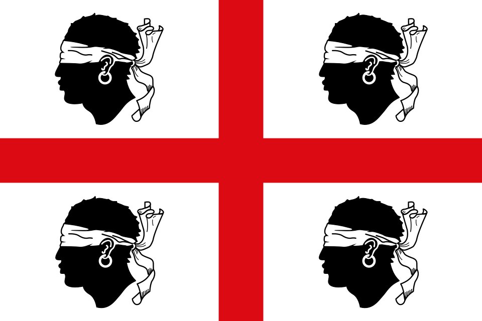 Drapeau historique de la Sardaigne, Quattro Mori avec bandeau sur les yeux (XIXᵉ siècle - 1999)
